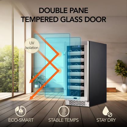 Whynter Elite 33-Bottle Single Zone Built-in Wine Refrigerator BWR-331SL