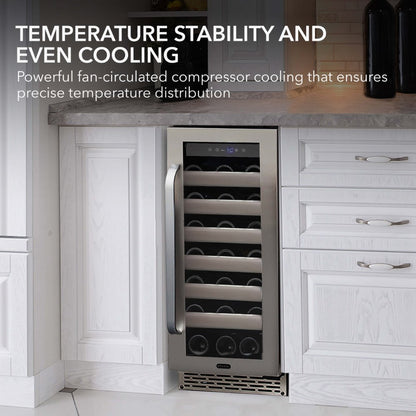 Whynter Elite 33-Bottle Single Zone Built-in Wine Refrigerator BWR-331SL