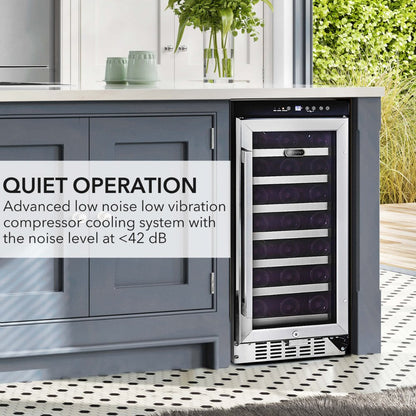 Whynter 33 Bottle Built-In Wine Refrigerator 15″ Compressor BWR-33SD