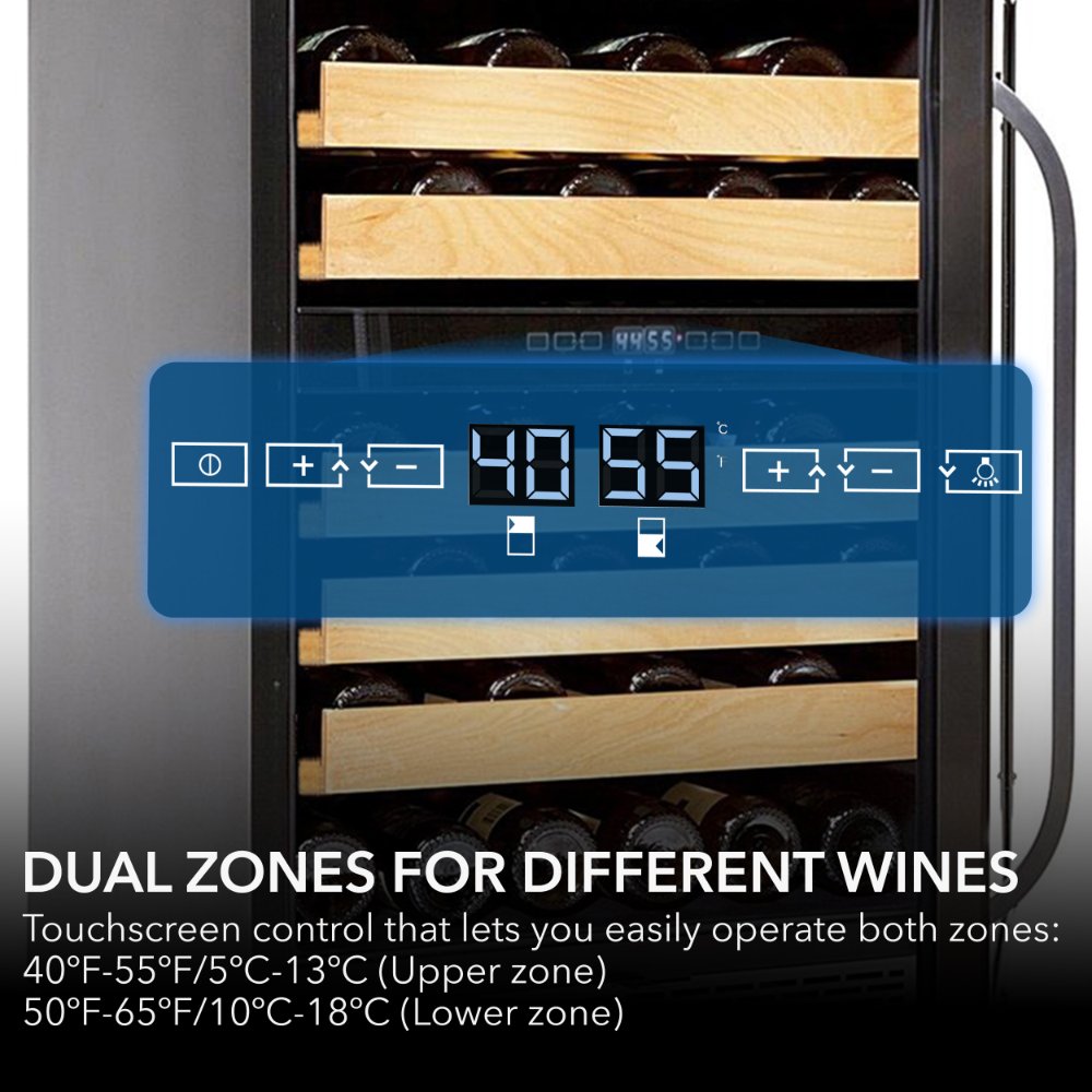 Whynter BWR-462DZ 46-Bottle Dual Zone Wine Refrigerator