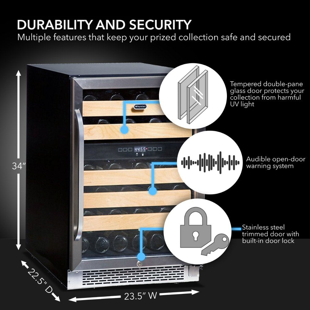 Whynter BWR-462DZ 46-Bottle Dual Zone Wine Refrigerator