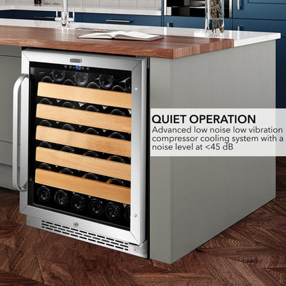 Whynter 24" Built-In 54 Bottle Stainless Steel Wine Refrigerator BWR-541STS