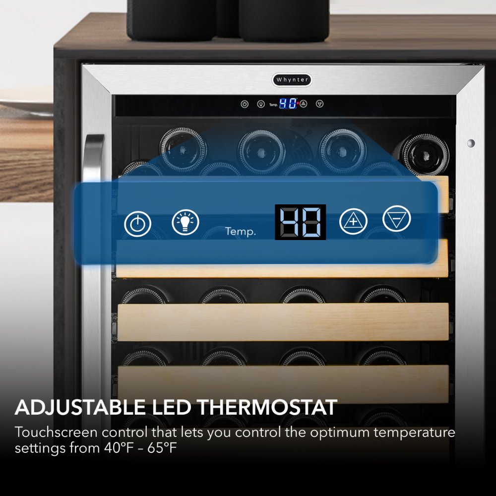 Whynter 24" Built-In 54 Bottle Stainless Steel Wine Refrigerator BWR-541STS