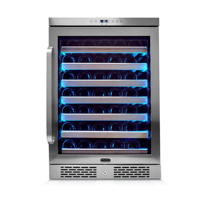 Whynter Wine Refrigerator 54 Bottle Spectrum Lightshow Stainless Steel BWR-545XS