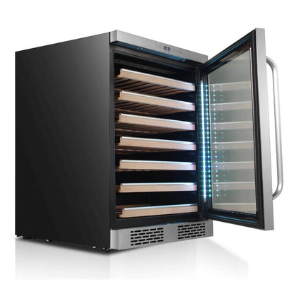 Whynter Wine Refrigerator 54 Bottle Spectrum Lightshow Stainless Steel BWR-545XS