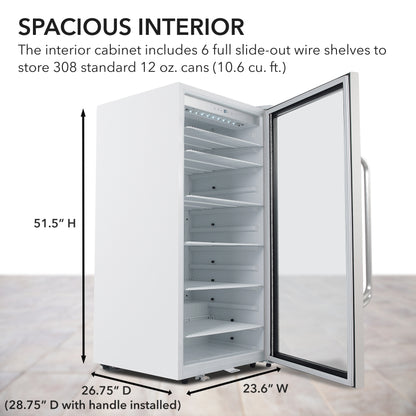 Whynter Beverage Merchandiser 10.6 cu ft Superlit Door & Lock CBM-1060XLW