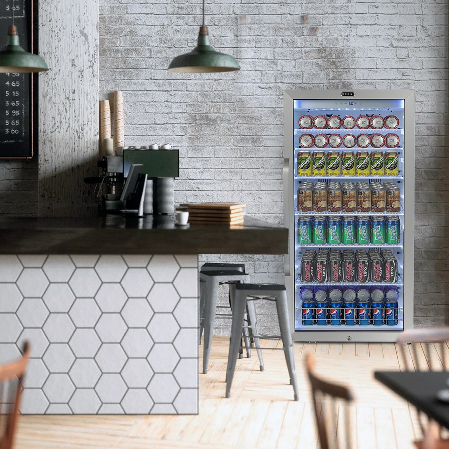 Whynter Beverage Merchandiser 10.6 cu ft Superlit Door & Lock CBM-1060XLW