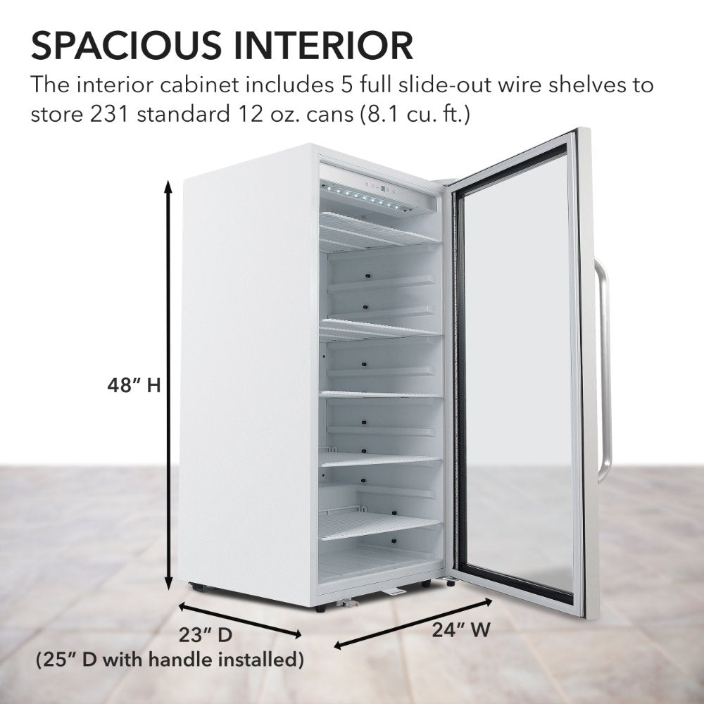 Whynter Beverage Merchandiser 8.1 cu ft Stainless Steel Superlit Door CBM-815WS