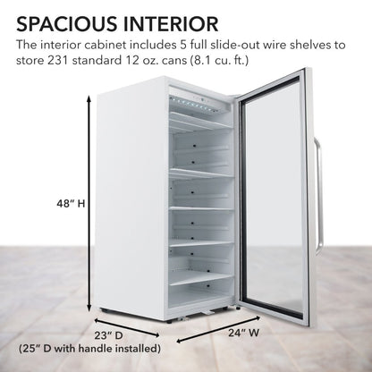 Whynter Beverage Merchandiser 8.1 cu ft Stainless Steel Superlit Door CBM-815WS
