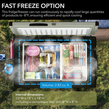 Whynter FM-85G 85 Quart Portable Fridge/Freezer Dual Zone Cooling FM-85G
