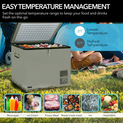Whynter FM-85G 85 Quart Portable Fridge/Freezer Dual Zone Cooling FM-85G