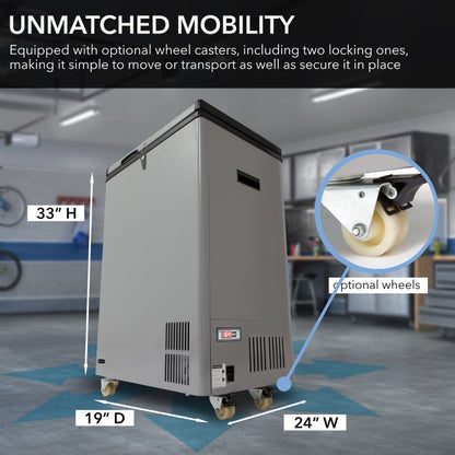 Whynter Portable Wheeled Fridge/Freezer 95 Qt with 12V FM-951GW