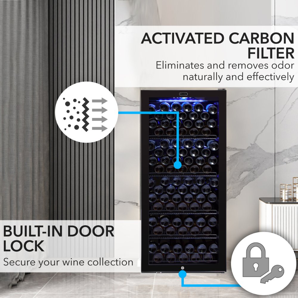 Whynter FWC-1201BB 124-Bottle Wine Refrigerator