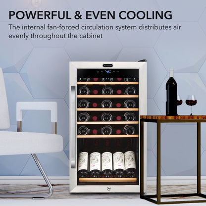 Whynter 34 Bottle Freestanding Wine Refrigerator Stainless Steel w/ Display FWC-341TS
