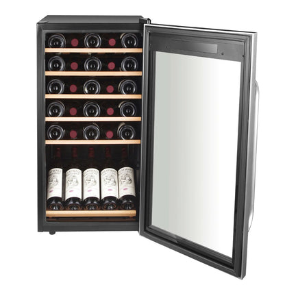 Whynter 34 Bottle Freestanding Wine Refrigerator Stainless Steel w/ Display FWC-341TS