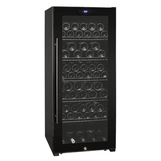 Allavino Contemporary 102-Bottle Single Zone Wine Refrigerator Black Glass KWR102S-1BGR
