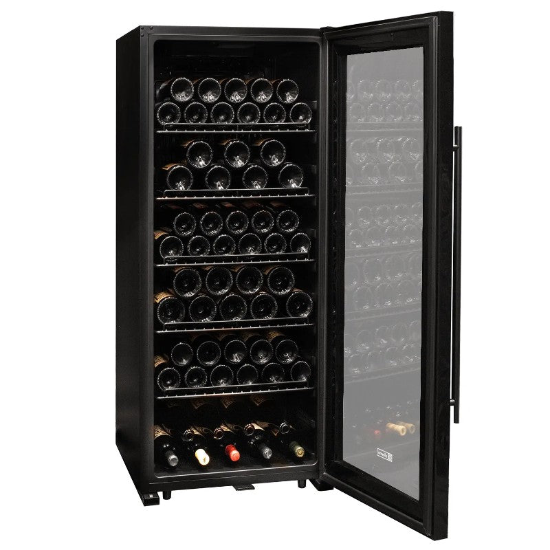 Allavino Contemporary 102-Bottle Single Zone Wine Refrigerator Black Glass KWR102S-1BGR