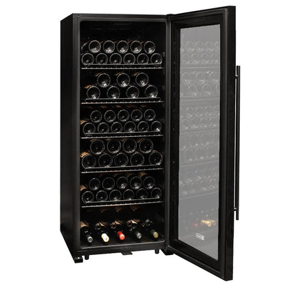 Allavino Contemporary 102-Bottle Single Zone Wine Refrigerator Black Glass KWR102S-1BGR