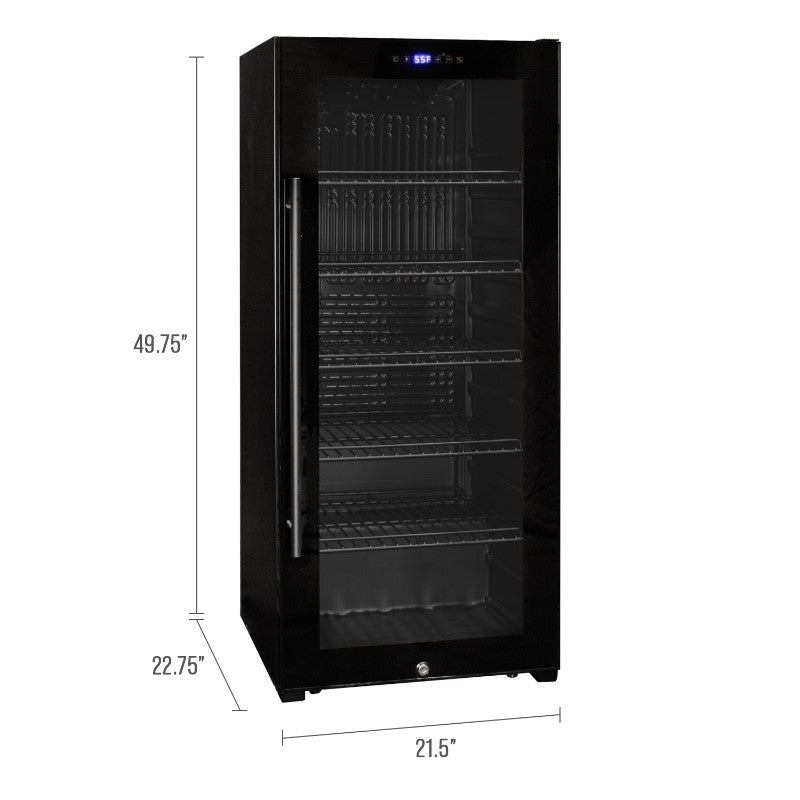 Allavino Contemporary 102-Bottle Single Zone Wine Refrigerator Black Glass KWR102S-1BGR