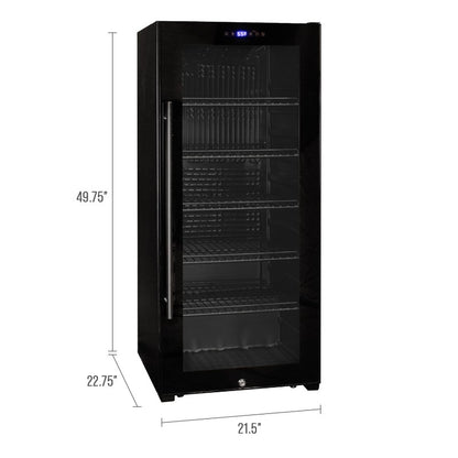Allavino Contemporary 102-Bottle Single Zone Wine Refrigerator Black Glass KWR102S-1BGR