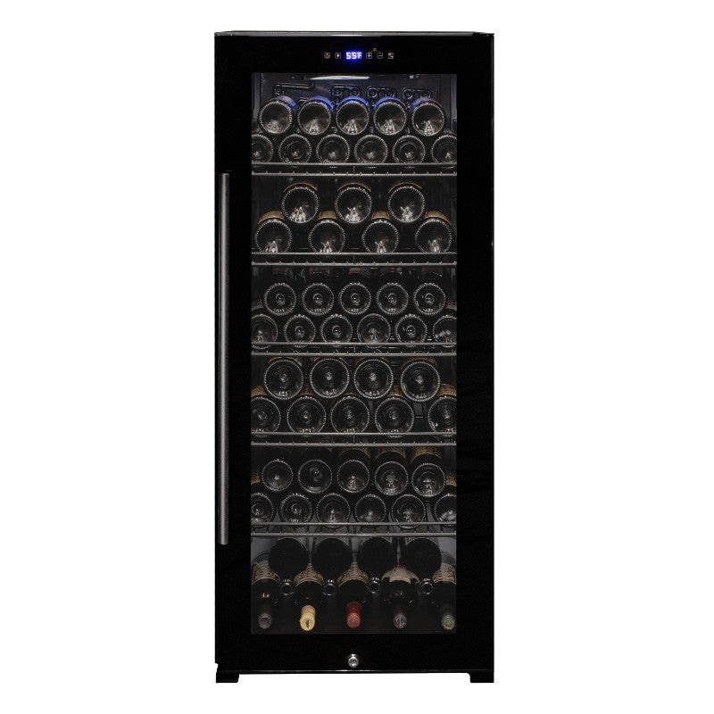 Allavino Contemporary 102-Bottle Single Zone Wine Refrigerator Black Glass KWR102S-1BGR