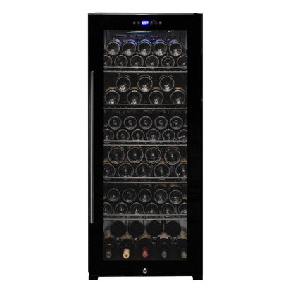 Allavino Contemporary 102-Bottle Single Zone Wine Refrigerator Black Glass KWR102S-1BGR