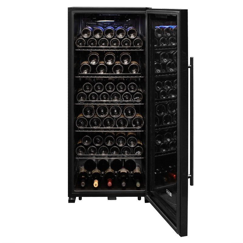 Allavino Contemporary 102-Bottle Single Zone Wine Refrigerator Black Glass KWR102S-1BGR