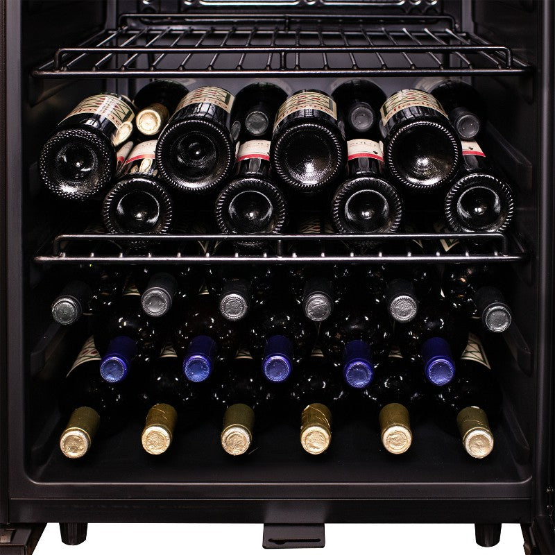 Allavino Contemporary 102-Bottle Single Zone Wine Refrigerator Black Glass KWR102S-1BGR