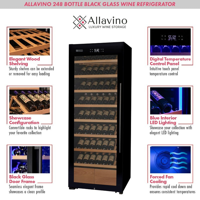 Allavino KWR248S-1BGL 248-Bottle Wine Refrigerator