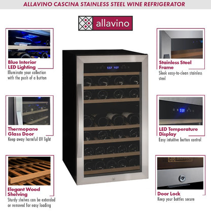 Allavino Cascina Series 43-Bottle Dual Zone Freestanding Wine Cooler KWR43D-2SR