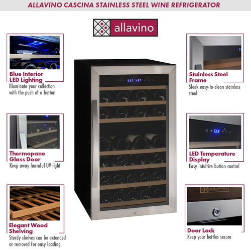 Allavino KWR43D-2SR 43-Bottle Dual Zone Wine Refrigerator