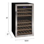 Allavino KWR43D-2SR 43-Bottle Dual Zone Wine Refrigerator