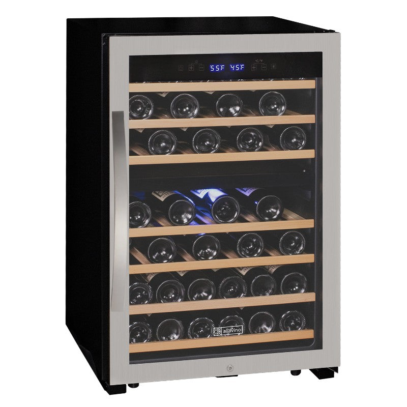 Allavino Cascina 47 Bottle Dual Zone Freestanding Wine Cooler with Stainless Steel Door KWR47D-2SR