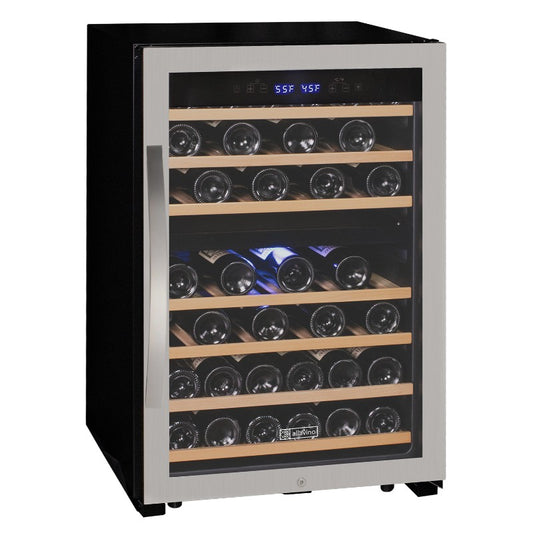 Allavino Cascina 47 Bottle Dual Zone Freestanding Wine Cooler with Stainless Steel Door KWR47D-2SR