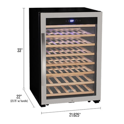Allavino Cascina 55 Bottle Single Zone Wine Refrigerator with Stainless Steel Door KWR55S-1SR
