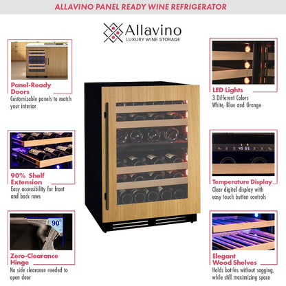 Allavino Wine Refrigerator 24" Dual Zone Panel-Ready Design VCWR-24PRD-2R