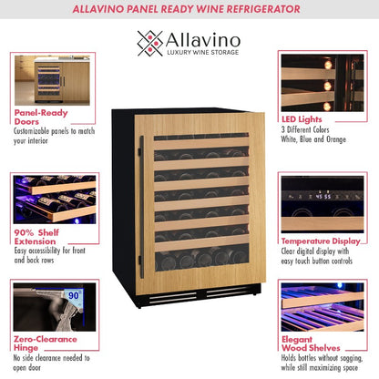 Allavino Wine Refrigerator 24" Single Zone Panel-Ready Design VCWR-24PRS-1R