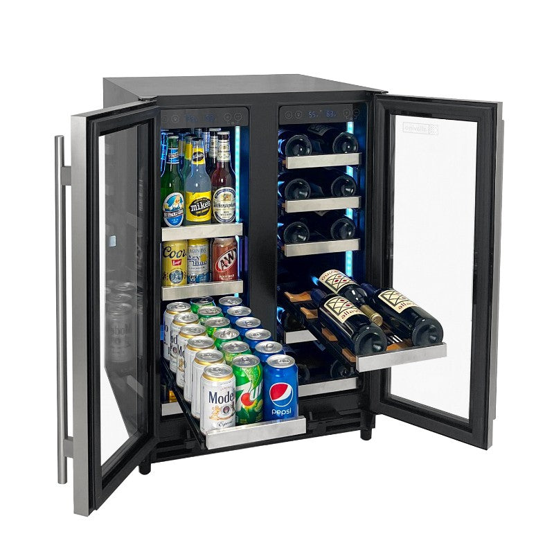 Allavino Wine Refrigerator 24" Dual-Door Stainless Steel Beverage Center VSBCW34FD-2S