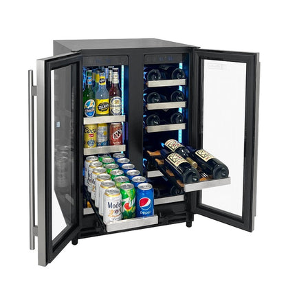 Allavino Wine Refrigerator 24" Dual-Door Stainless Steel Beverage Center VSBCW34FD-2S