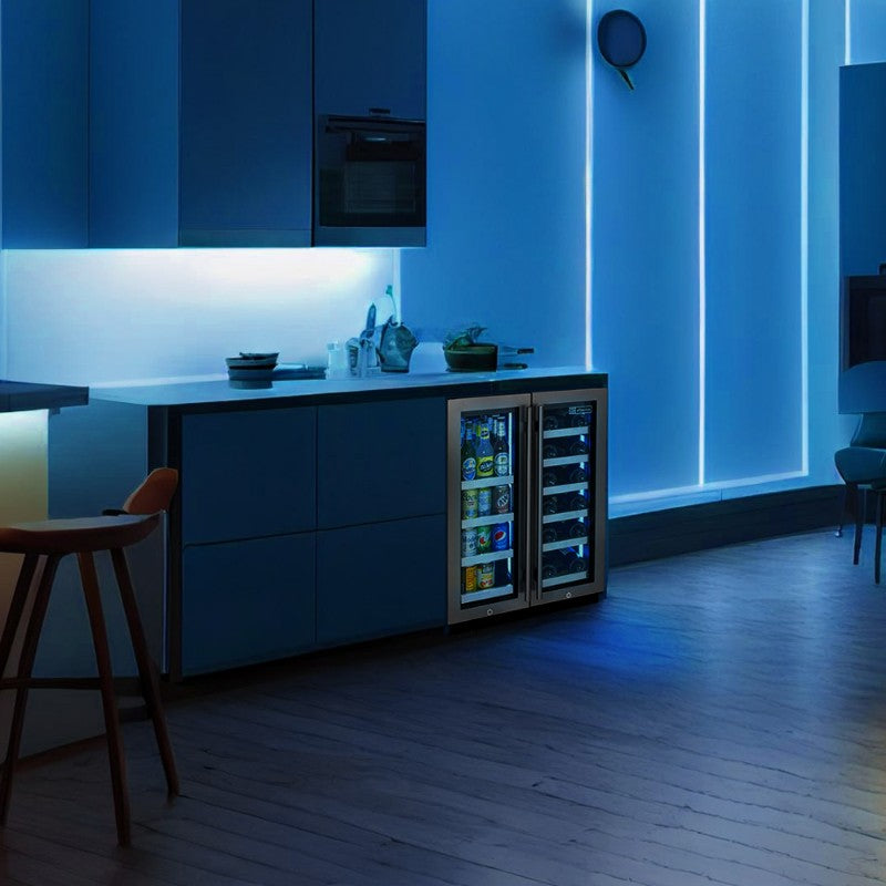 Allavino Wine Refrigerator 24" Dual-Door Stainless Steel Beverage Center VSBCW34FD-2S