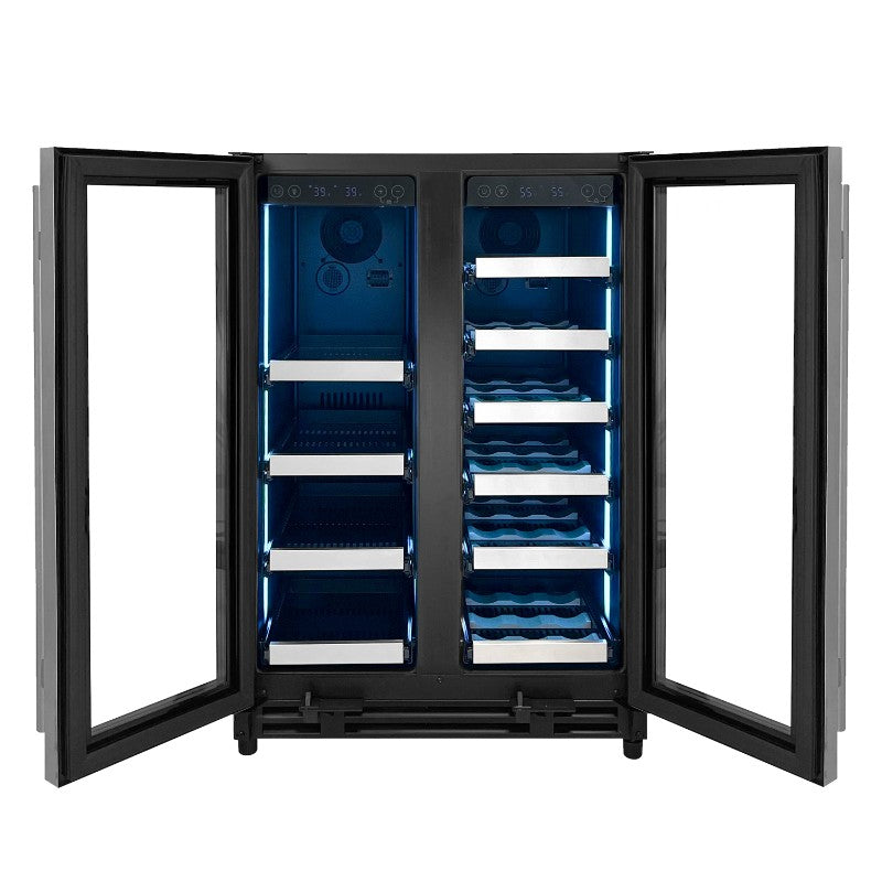 Allavino Wine Refrigerator 24" Dual-Door Stainless Steel Beverage Center VSBCW34FD-2S