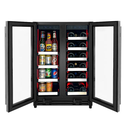 Allavino Wine Refrigerator 24" Dual-Door Stainless Steel Beverage Center VSBCW34FD-2S