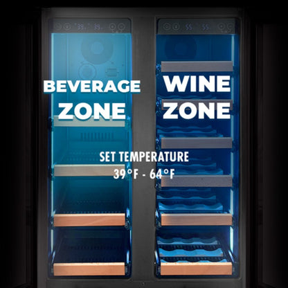 Allavino Wine Refrigerator 24" Dual-Door Stainless Steel Beverage Center VSBCW34FD-2S