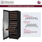 Allavino VSW15471D-2SL 154-Bottle Dual Zone Wine Refrigerator