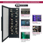 Allavino VSW6771D-2BL-WD 67-Bottle Dual Zone Wine Refrigerator