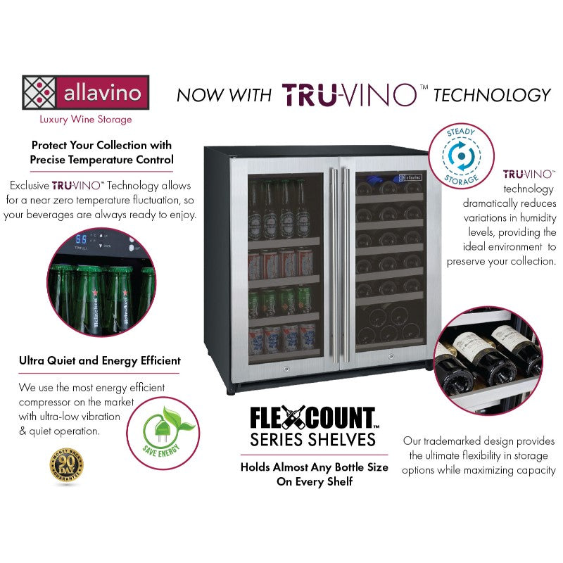 Allavino VSWB30-2SF20 30-Bottle/88-Can Beverage Center