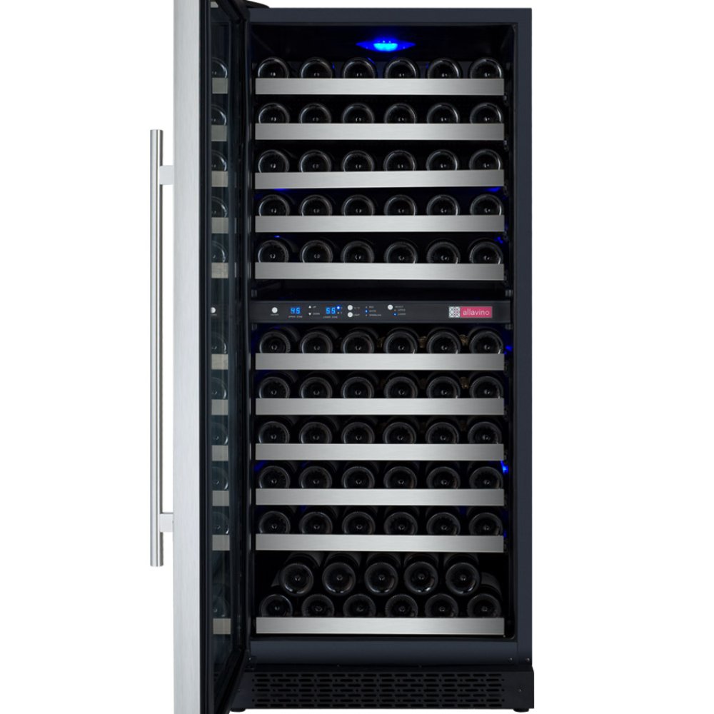 Allavino Wine Refrigerator 121 Bottle Dual Zone Tru-Vino Stainless Steel VSWR121-2SL20
