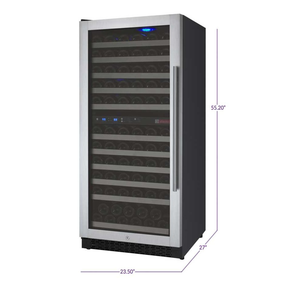 Allavino Wine Refrigerator 121 Bottle Dual Zone Tru-Vino Stainless Steel VSWR121-2SL20