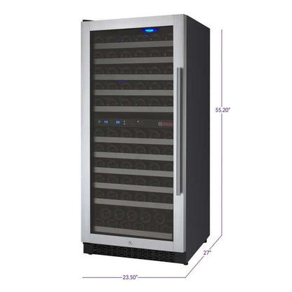Allavino Wine Refrigerator 121 Bottle Dual Zone Tru-Vino Stainless Steel VSWR121-2SL20