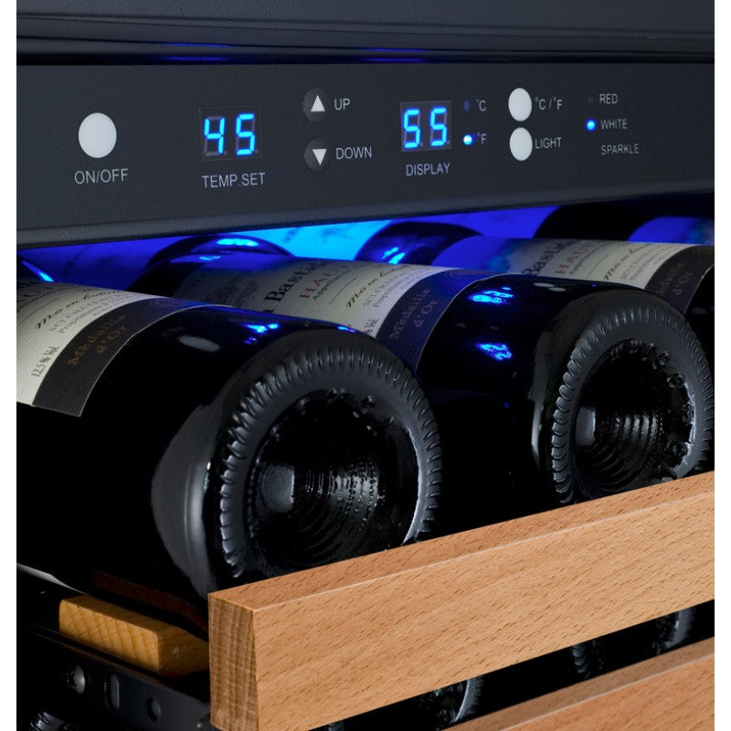 Allavino 56-Bottle Single Zone Built-In Wine Refrigerator FlexCount in Black VSWR56-1BL20